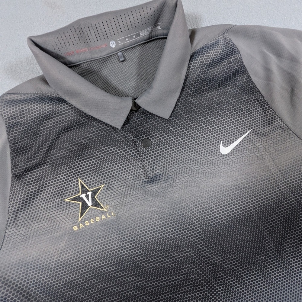 Nike Tiger Woods Collection Polo Vanderbilt Baseball Mens Medium Gray 803202-021